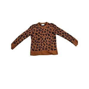 Leopard Print Crewneck Sweater For Women By Old Navy M Soft Knit Brown & Black